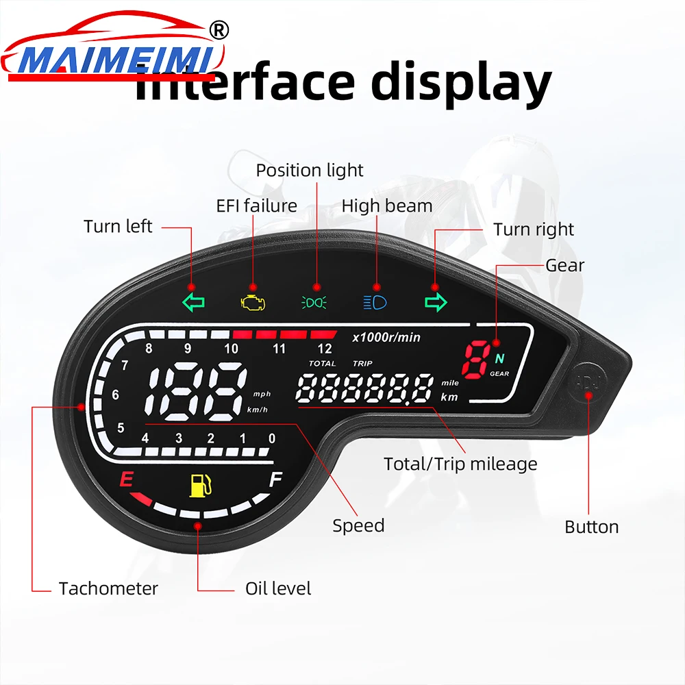 LCD Digital Motorcycle Speedometer for Honda NXR150 NXR125 Bros 2003-2014 CRV Brazil Colombia