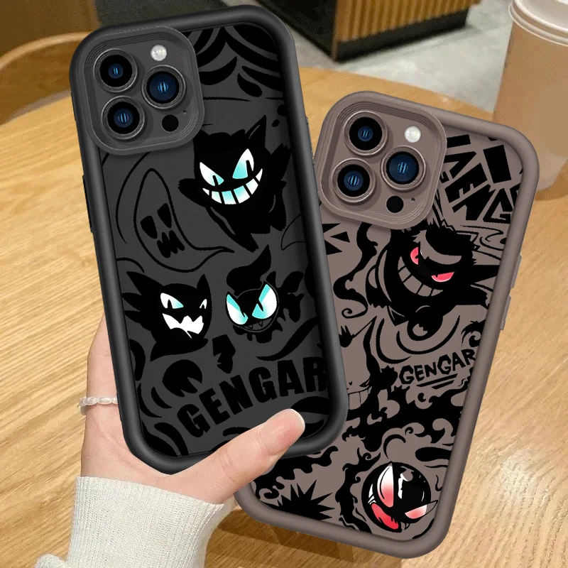 G-Gengars P-Pokemones Anime Eye Ladder For Apple iPhone 15 14 13 12 11 XS XR X Pro Max Plus TPU Phone Case