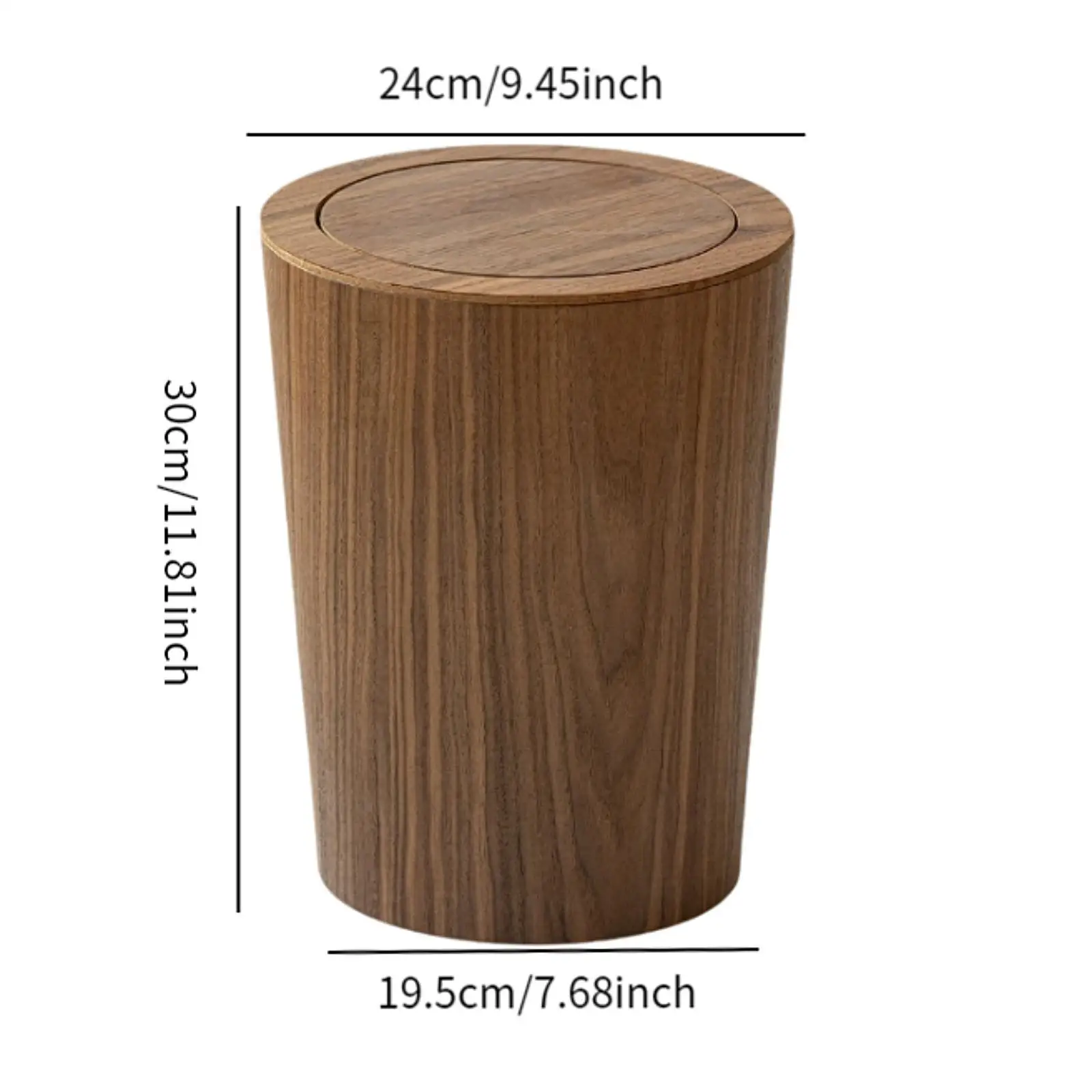 

Wood Trash Can with Lid Rustic Wastebasket for Office Living Room Bedroom