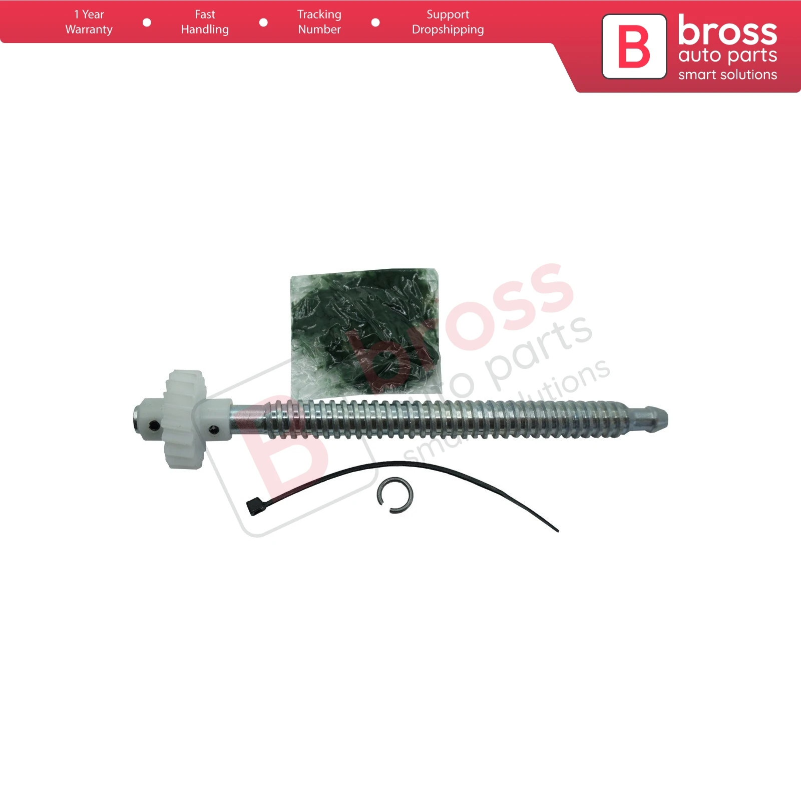 Bross Auto Parts BGE572 Seat Height Adjuster Motor 5609510 Repair Plastic Gear 16 cm Axis for Ford Mondeo Galaxy S-Max Jaguar