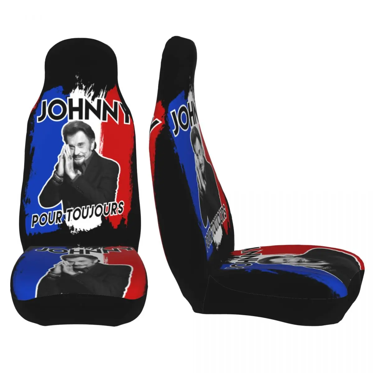 Johnny Hallyday Forever Universal Car Seat Cover Off-Road Travel Rock Music Seat Covers Fiber Hunting