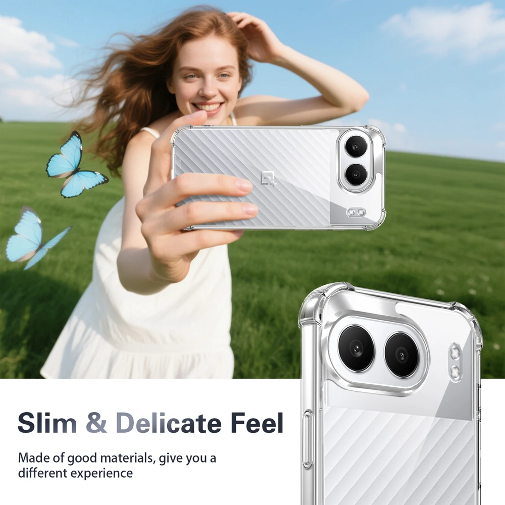 حافظة شفافة مقاومة للصدمات بأربعة زوايا من KEYSION لهاتف OnePlus Nord 4 غطاء خلفي ناعم من مادة البولي يوريثان الحراري + PC لهاتف OnePlus 1 + Nord 4 5G #5