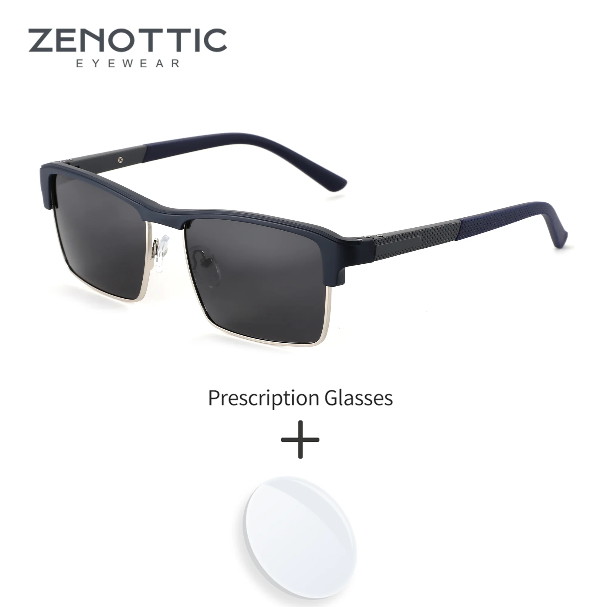 

ZENOTTIC M размер двойной мост дизайн Pilot TR90 UV400 поляризационные солнцезащитные очки по рецепту для мужчин прогрессивные оптические солнцезащитные очки