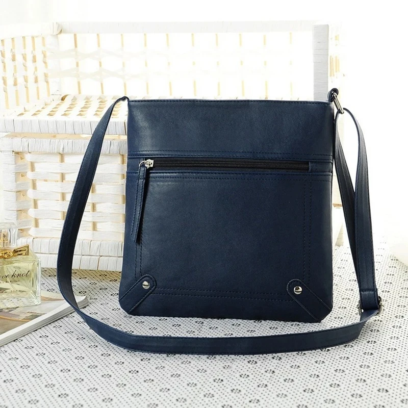 Vintage Multi-pocket Crossbody Bags Solid Color Soft Pu Leather Shoulder Bag Perfect Sling Bag For Women Daily Travel