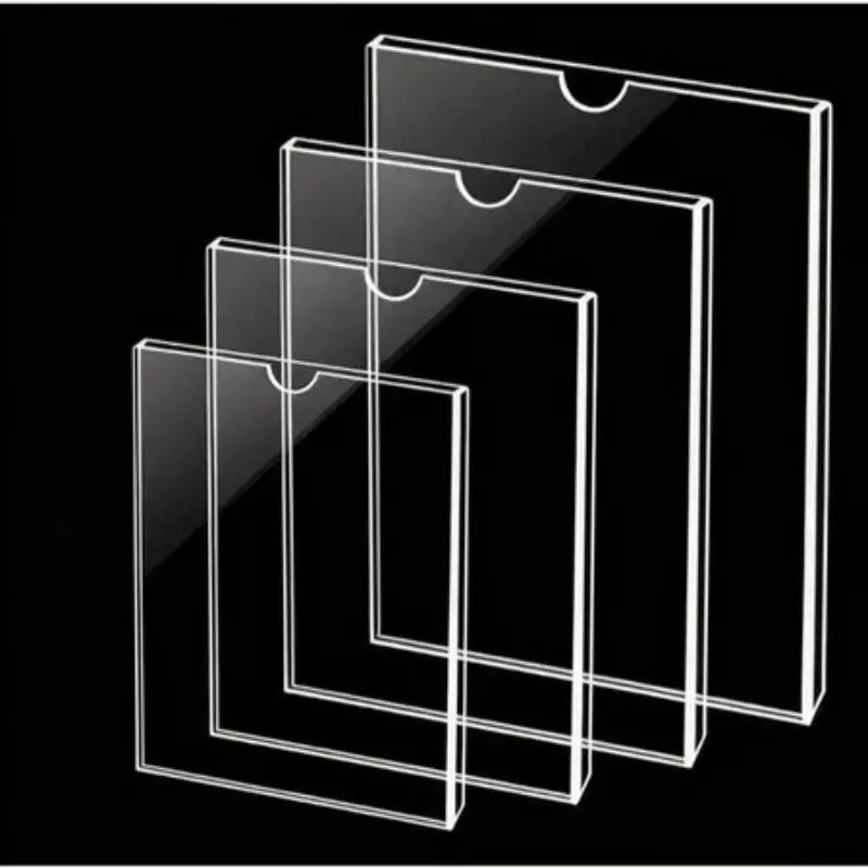 @*Clear Acrylic A4 A5 Wall Mount Display Stand Transparent Sign Holder for Menu Poster Certificate Cafe Restaurant Office Use