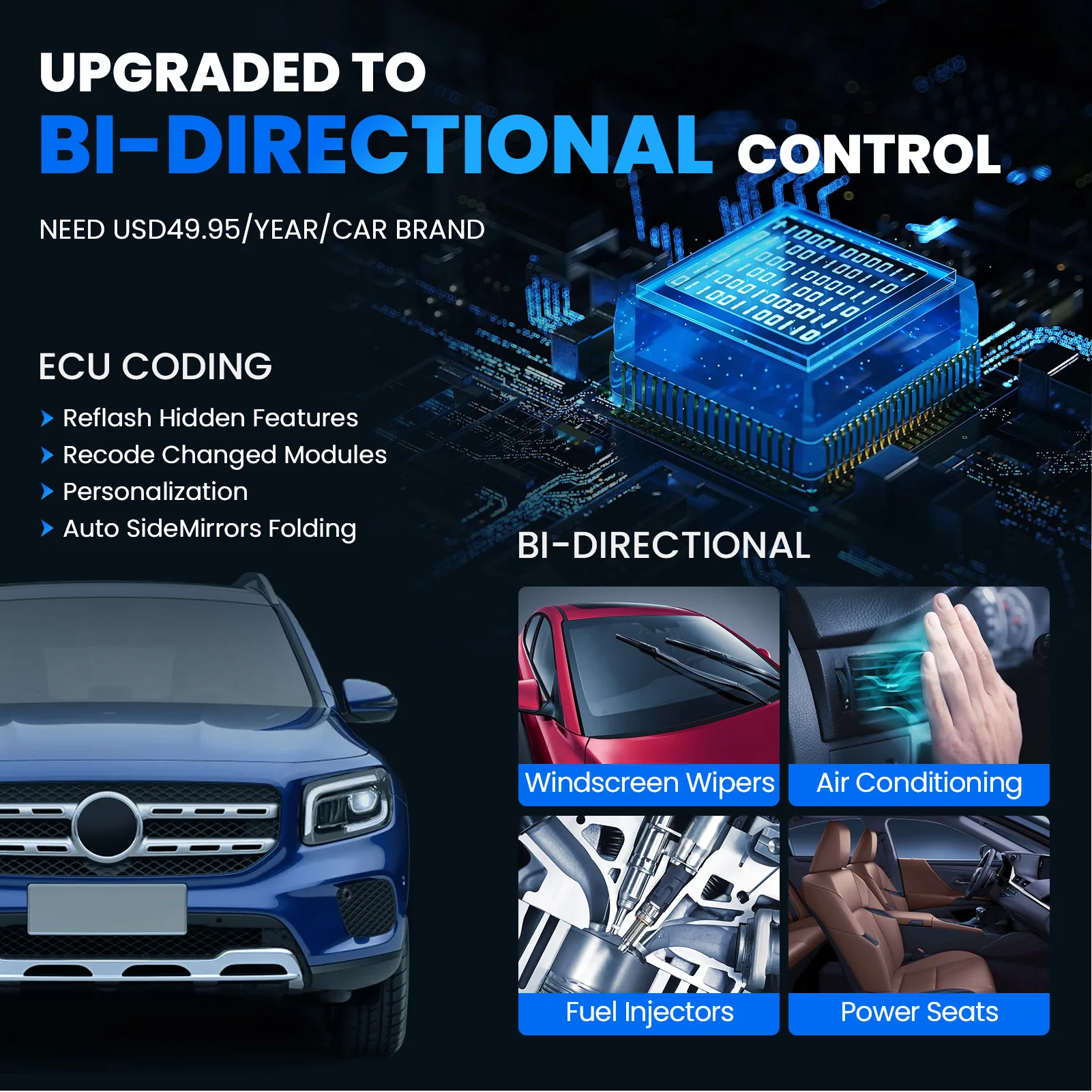 MUCAR VO6 Obd2 profession scanner Tools Full System 28 Resets function IMMO OIL ECU coding Bi-directional Auto diagnostic tools