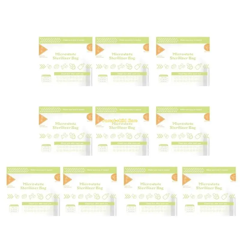 حقيبة تعقيم زجاجات تسخين WXTD 10xSteam، أكياس تطهير محمولة قابلة لإعادة الاستخدام