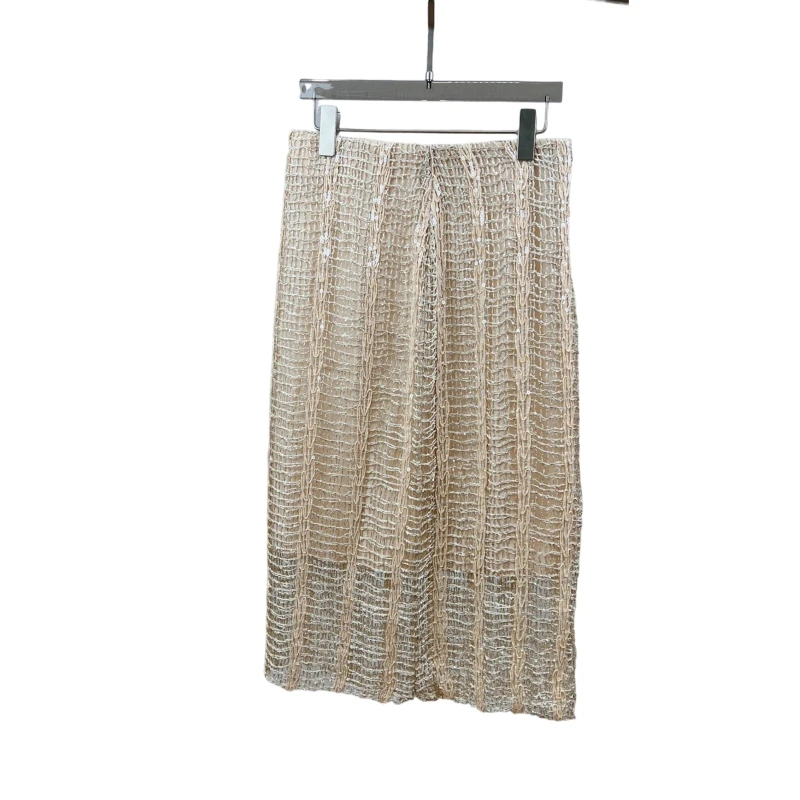 24 Sequined midlength skirt 75% linen 25% silk knit midi damen faldas mujer tendencia Vacation chic emininas elegantes luxo