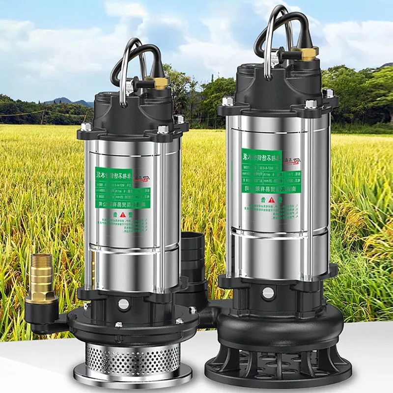 Stainless Steel Submersible Pump/agricultural Pumping Garden Tools Drainage Irrigation Underwater Sewage Self-priming Pump 220V