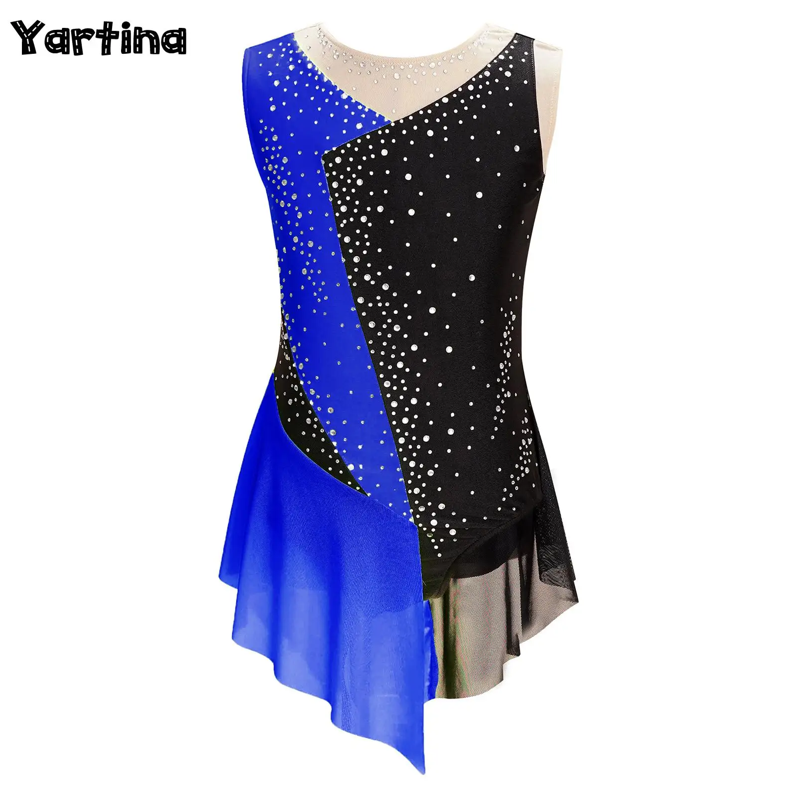 Niños Niñas brillante Rhinestone Ballet Jersey leotardo vestido medias mono gimnasia artística patinaje artístico traje de baile