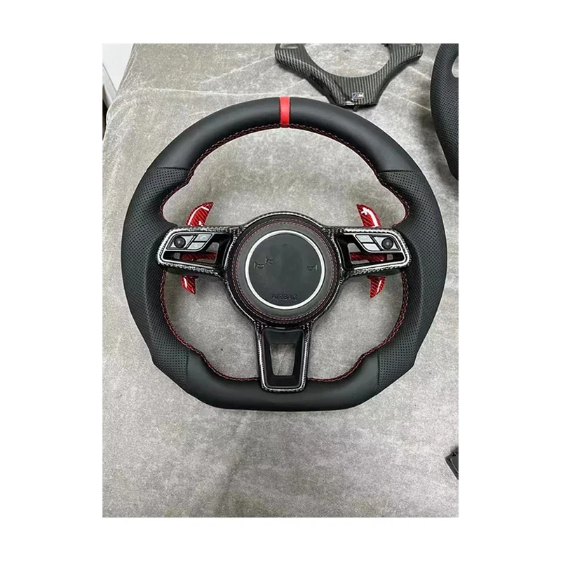 Upgrade Volant Lenkrad Full Leather Steering Wheel for  911 Boxster 987 996 GT2 Cayenne 957 958 Cayman 981 Panamera Macan