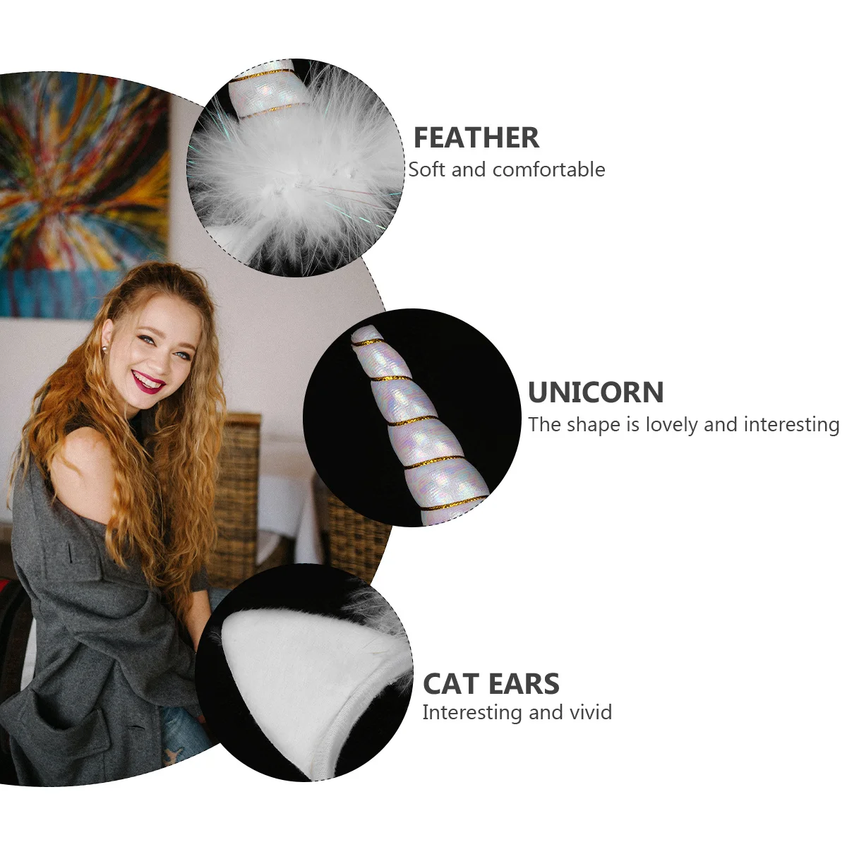 

1pc Unicorn Headband Glowing Led Party Hat For Kids Girls Adults Durable Cartoon Animal Ears Hair Accessory