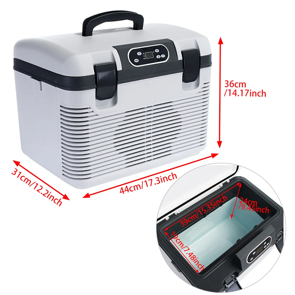 19L Car Home Mini Refrigerator Portable DC12-DC24V  220V Drink Freezer Cooler Outdoor Picnic Camping Food Cooling Warming Fridge