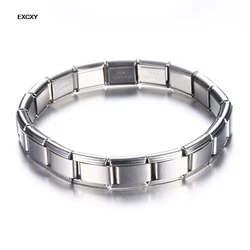 EXCXY New Women's Jewelry 9mm Width Itanlian Elastic Charm Bracelet Fashion Stainless Steel Bangle