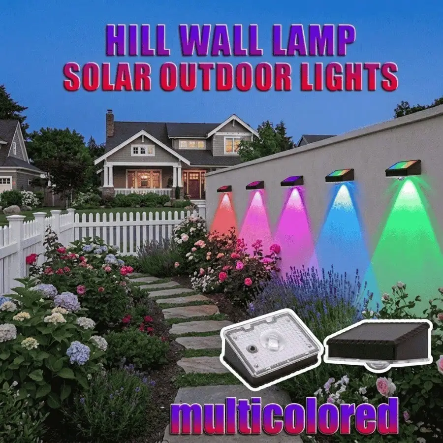 4 Pack Solar Fence Lights Outdoor Waterproof, RGB Color Changing & Warm/Cool White Solar Wall Lights, 8 Lighting Modes Decorative Deck Lights For Garden, Patio, Yard, Step And Backyard Decor