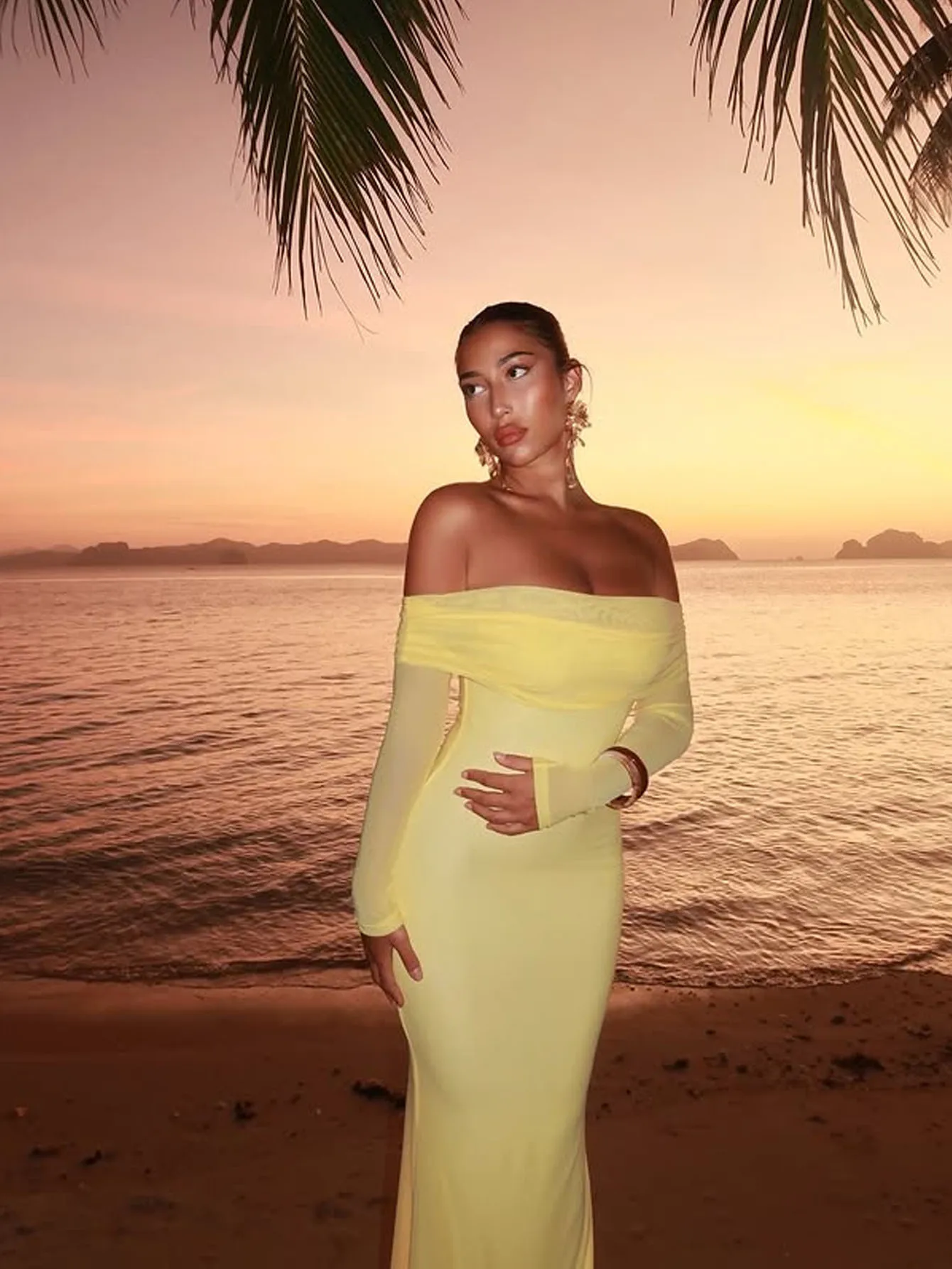 Robe de soirée pour femmes, épaules dénudées, manches transparentes, coupe ajustée, vison, style de rue, conte de fées, retour à l'école, invité de mariage, anniversaire