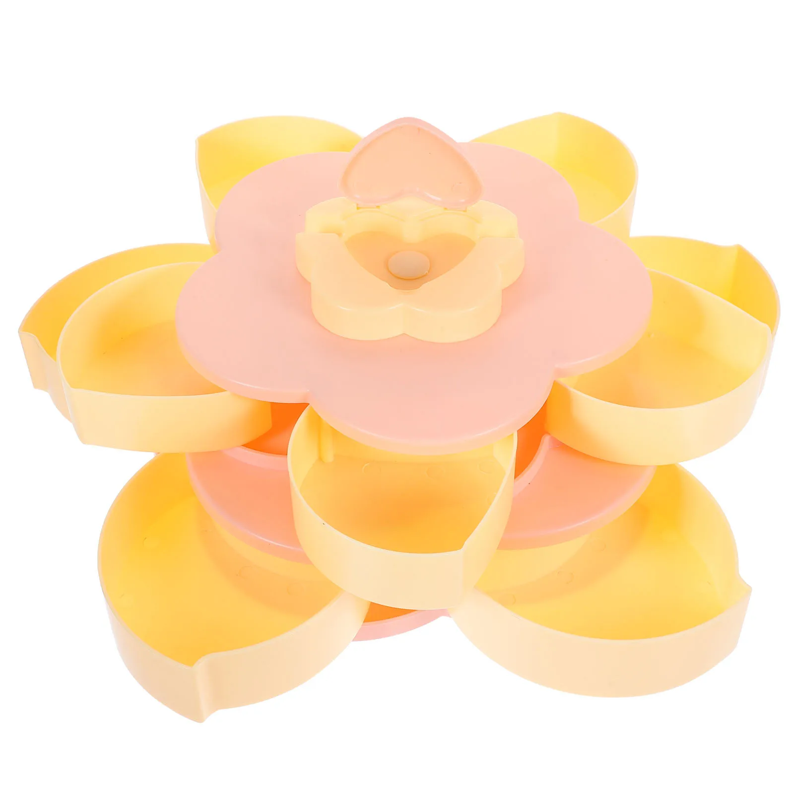 

10 Grids Double Layer Dried Fruit Box Creative Rotating Snack Tray Food Storage Organizer Party Serving Platter