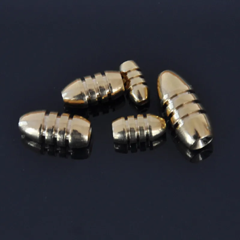 5Pcs/lot Bullet Shape Stainless Brass Sinker 1.8g/3.5g/5g/7g/10g Weight For Fishing Hook Texas Rig Fishing Accessories Tools