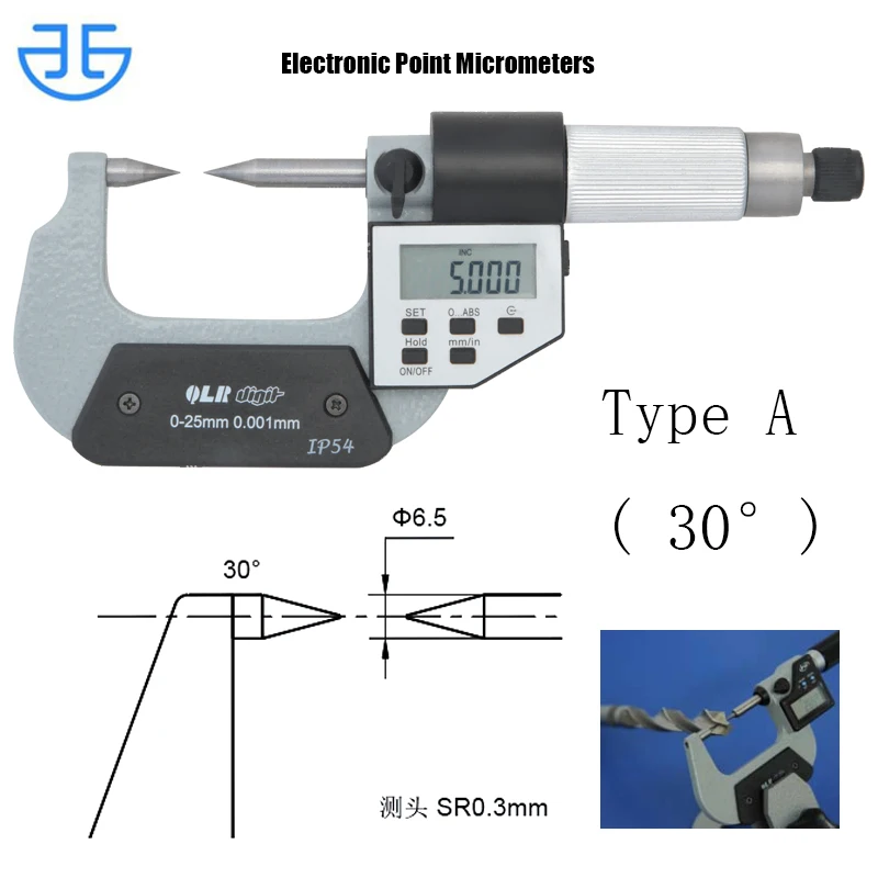 XiBei Point Micrometers 0-25mm 25-50mm 50-75mm 342-251 Carbide meetvlakken Dikte Ideaal gereedschap voor het meten van boorgaten