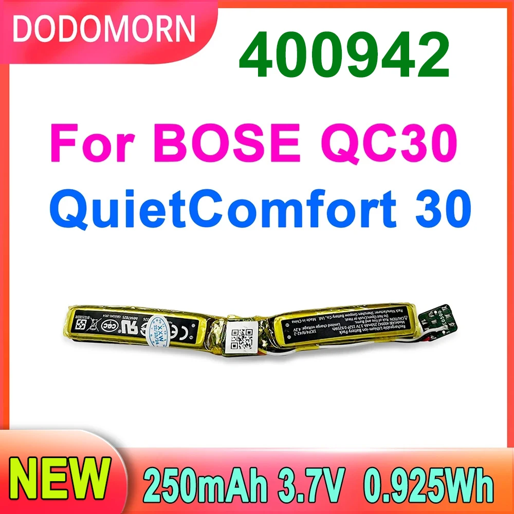 Para BOSE QC30 QuietComfort 30 Series 400942   Batería para auriculares de alta calidad 3.7V 0.925Wh 250mAh en stock