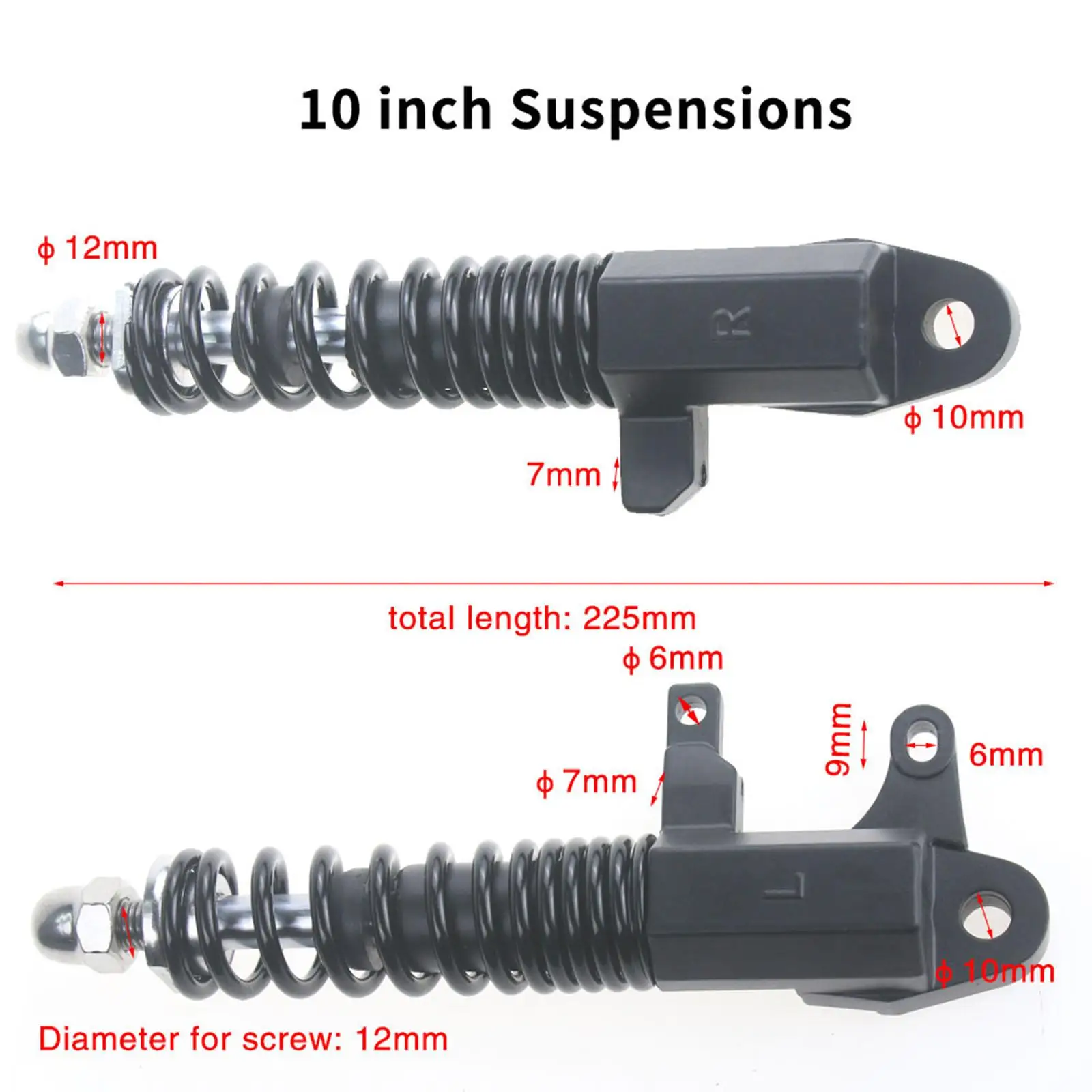 2 Pieces Front Fork Shock Absorber Front 10in Durable Aluminum Alloy Cycling Accessories Durable for Kugoo M4 Pro