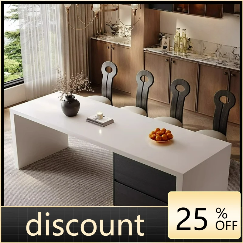 LTT island dining table integrated household modern rock slab island kitchen open multi-functional guide table