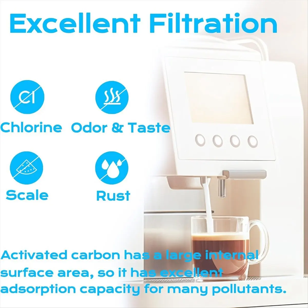 TOP RATED~DLSC002 Water Filter for Coffee Machine, for Ecam, Esam, , Bco410, Bco420, Ec680, Ec800,4 Count