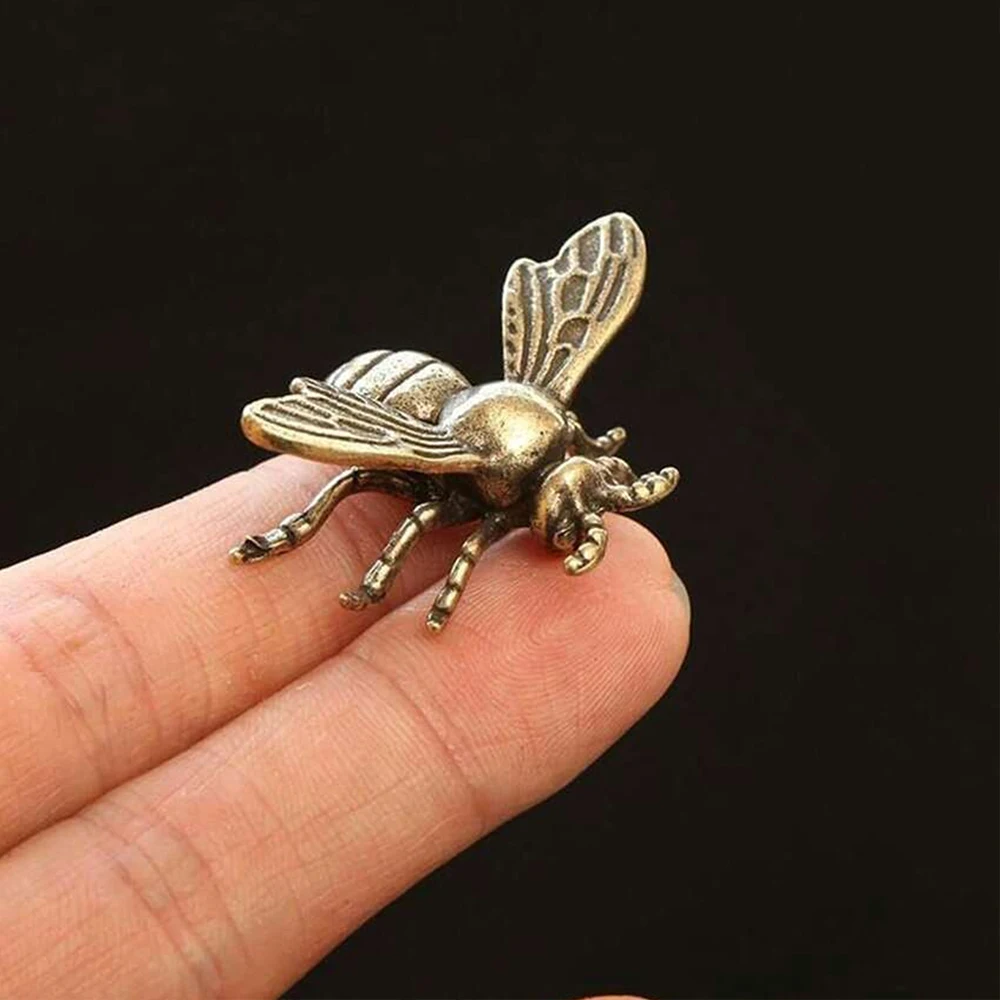 Abelha mantis porco ornamentos chá animal de estimação inseto abelha vintage latão artesanato estatueta escultura escritório em casa decoração desktop