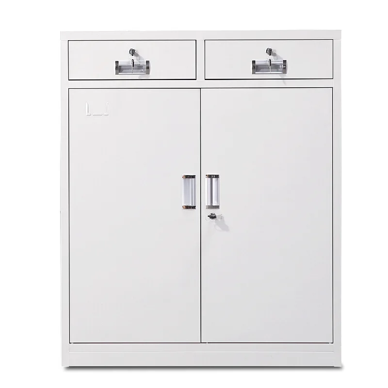 

Steel file cabinet office locker in two buckets lower section low drawer