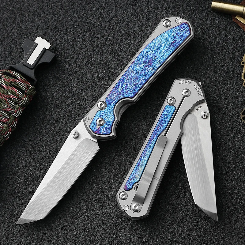 Austria M390 Powdered Steel Folding Knife Titanium Handle 60 HRC Ceramic Bearing EDC Tools Camping Hunting Outdoor Folding Knife