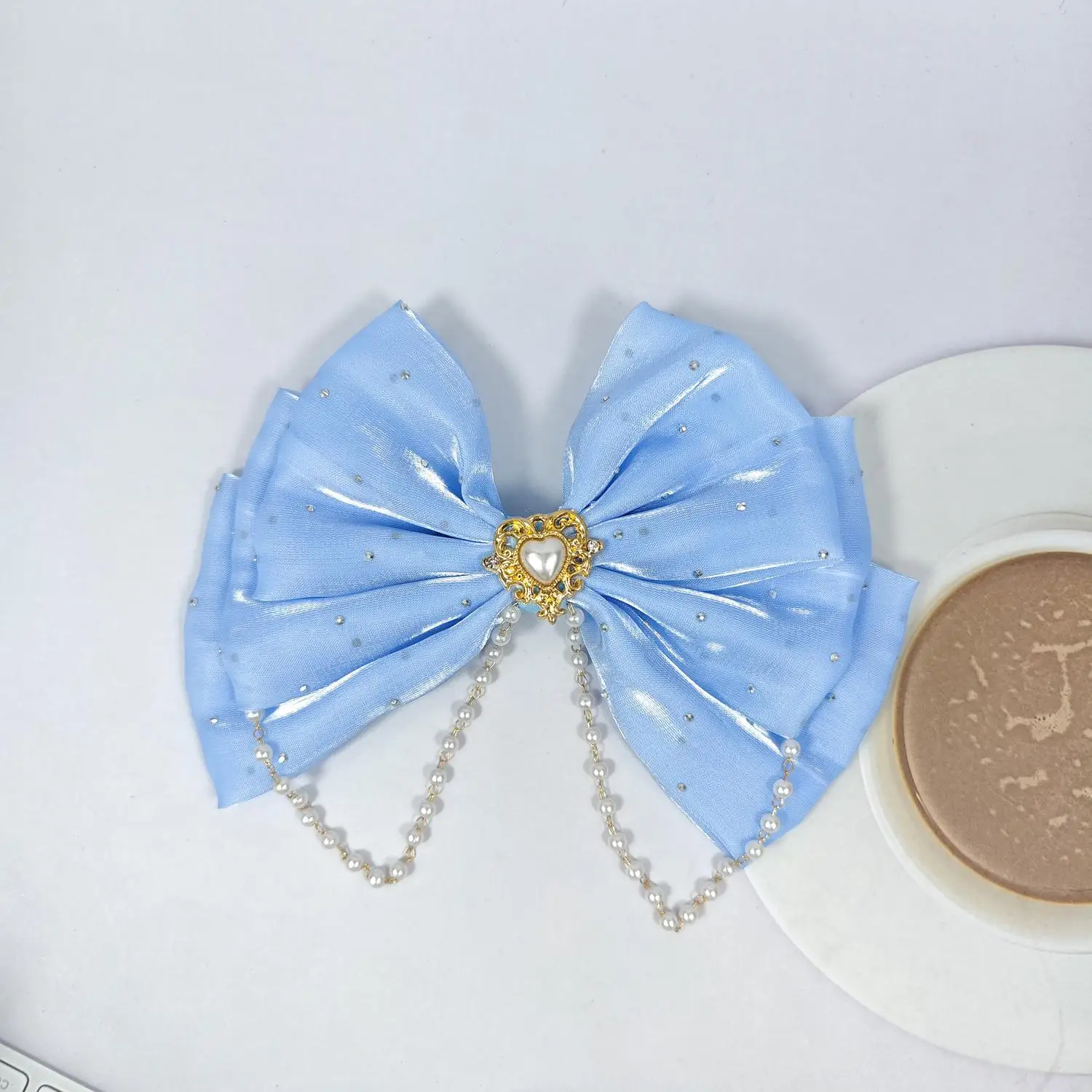 Decorative Straw Topper Cup Sleeve with Glitter Bow Fragrant Style Cup Chain for Stanley Cups Cross-Border Small Accessory