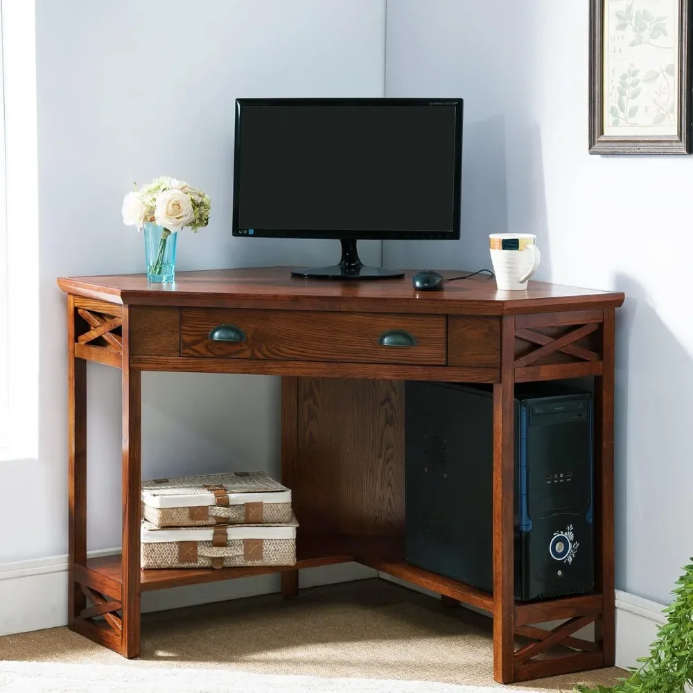 Bureau d'écriture avec clavier frontal pour bureau, dortoir, salon, chambre à coucher, bureau d'ordinateur d'angle