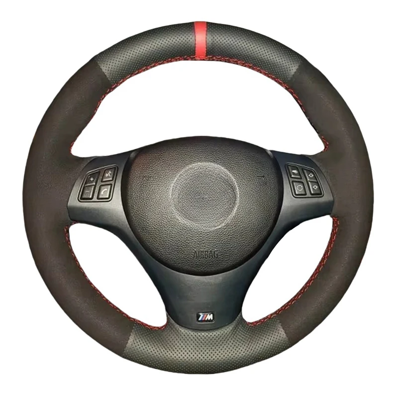 Non-Slip Suede Car Steering Wheel Braid For BMW M Sport M3 E90 E91 E92 E93 E87 E81 E82 E88 X1 E84 Car Steering Wheel Cover