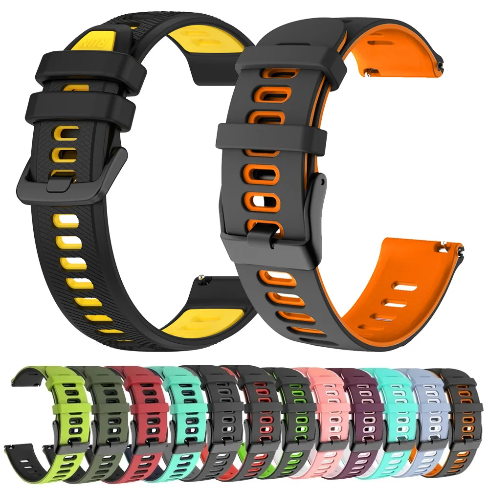 Silicone 20 22mm Watch Strap For Garmin Venu 3 Venu Sq 2 Forerunner 265 255 Music Band for HUAWEI GT 4 GT3 2 Pro Sports Bracelet