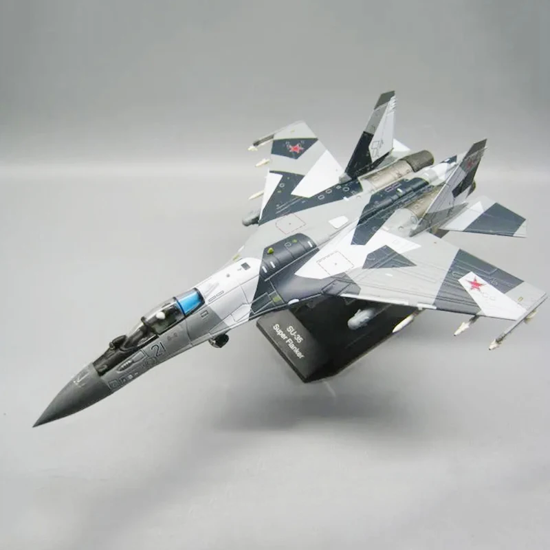 SU-35: نموذج الطائرة العسكرية المعدنية المقياس 1/100