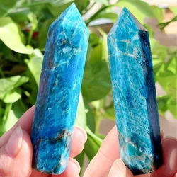 1PC Natural Apatite Column Stone Mineral Single Pointed Hexagonal Prism Obelisk Point Wand Stone Crafts Home Decoration 4-8cm