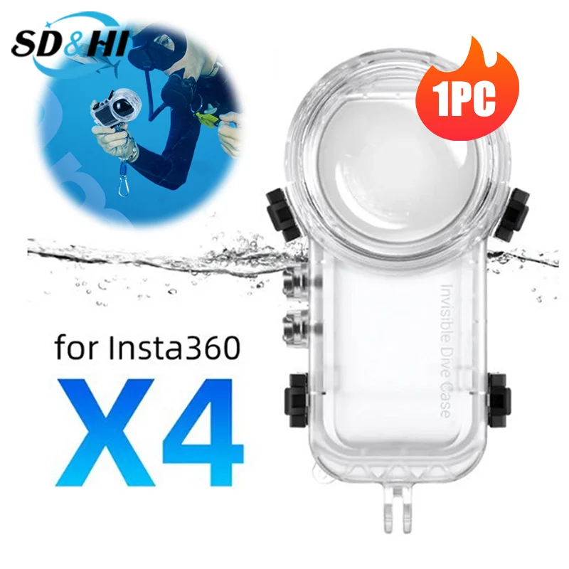 

Invisible Dive Case 50M Waterproof Housing Cover Underwater Diving Box Shell Protect Frame For Insta360 X4 Camera Accessories