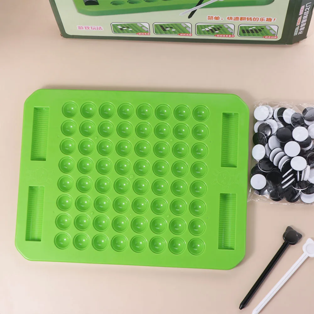 

Настольная игра: черно-белая шахматная доска-перевертыш для взаимодействия родителей и детей, портативные шахматы-перевертыши, забавная сенсорная игра-перевертыш