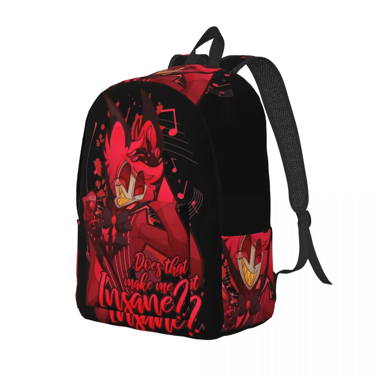 Mochila Insane Alastor The Radio Demon, Hazbins, Manga, hoteles, ropa de calle, mochilas escolares de entrenamiento para adolescentes, mochila de alta calidad