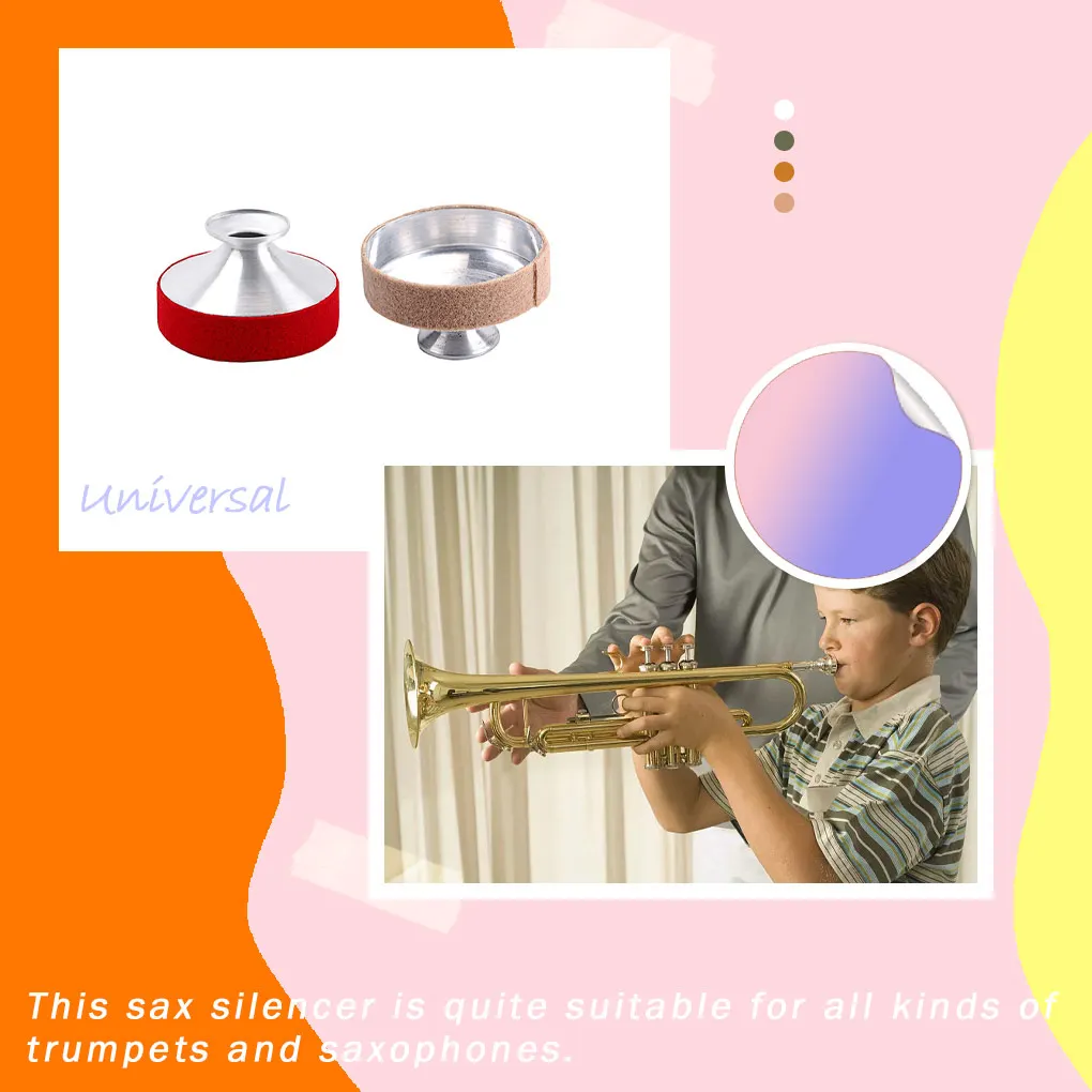 Sound Dampener Aluminum Alloy Professional Trumpet Mute for Beginners No Scratches Saxophone Supplies Sax Silencer Beige