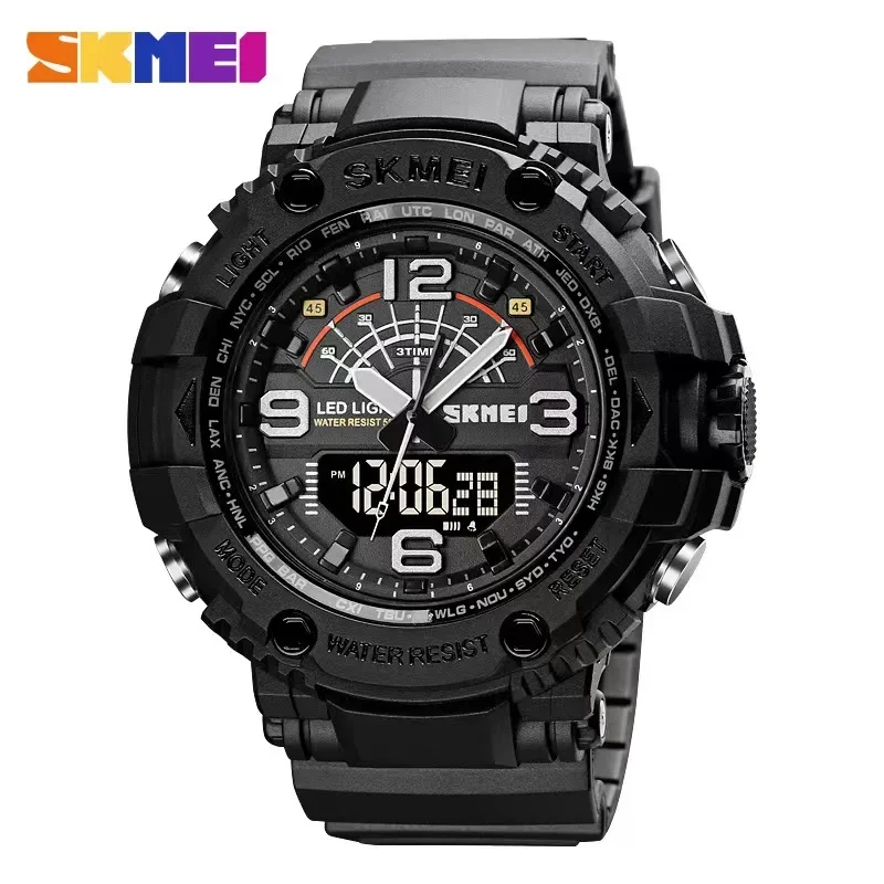 SKMEI 1617 Hour Shockproof Waterproof Large Dial reloj hombre  Military 3 Times Watches Men Japan Chinese Movement Wristwatches