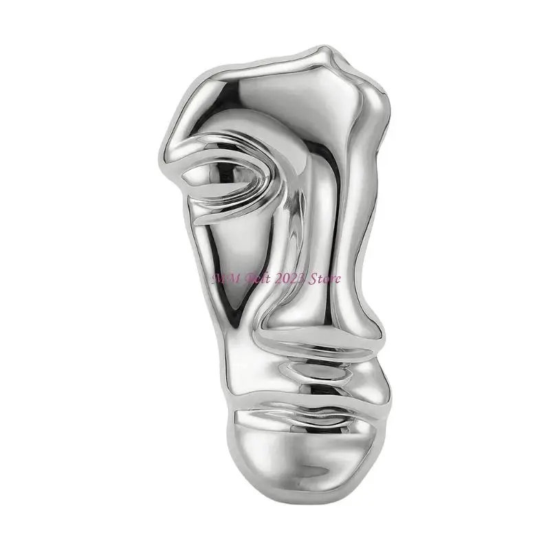 49ME Large Face Brooch Pin in Polished Steel for