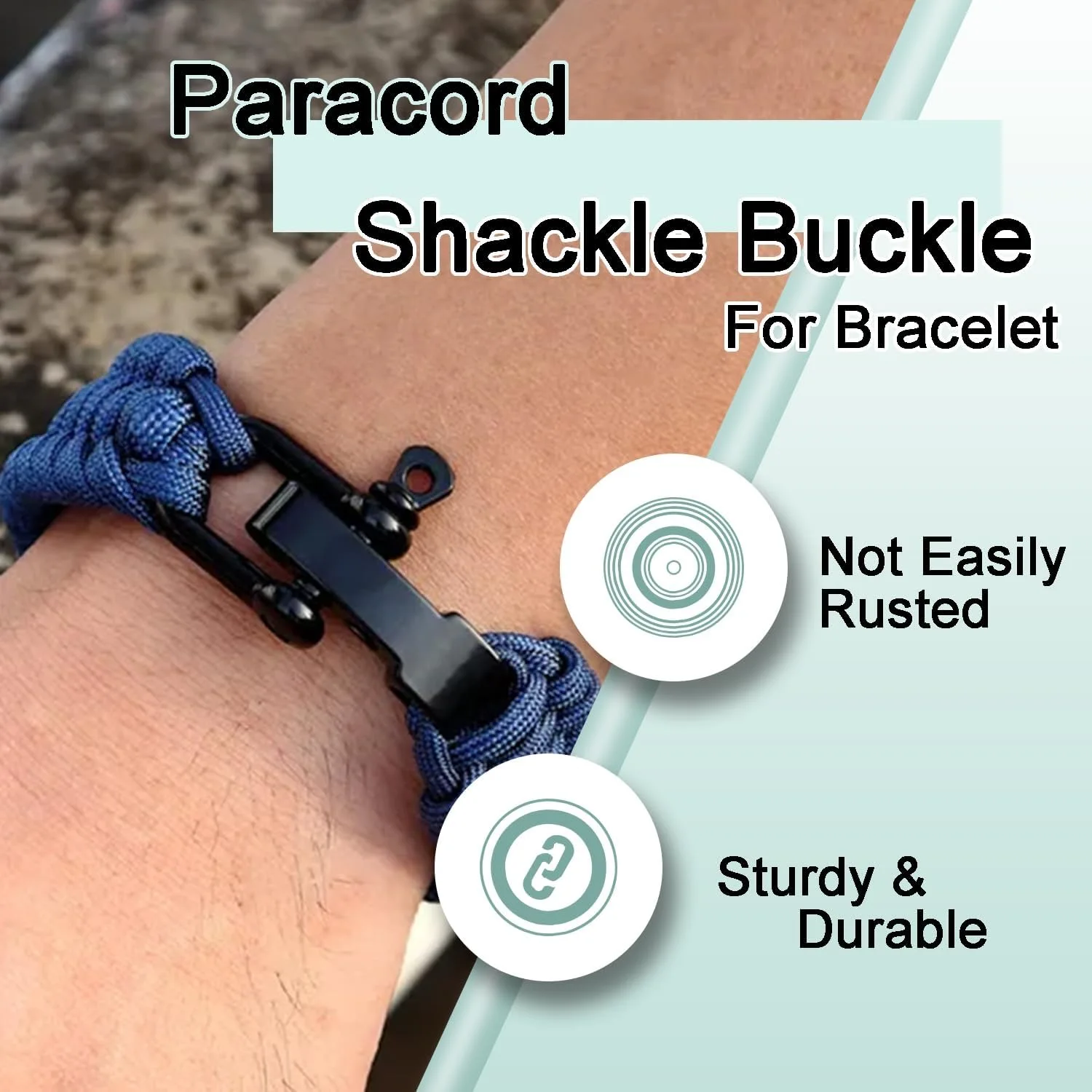 Boucle de Bracelet paracorde réglable, 4 pièces, fermoir d'ancre à nœud en métal, Clip de manille en D, dégagement latéral pour accessoires de Bracelet de survie