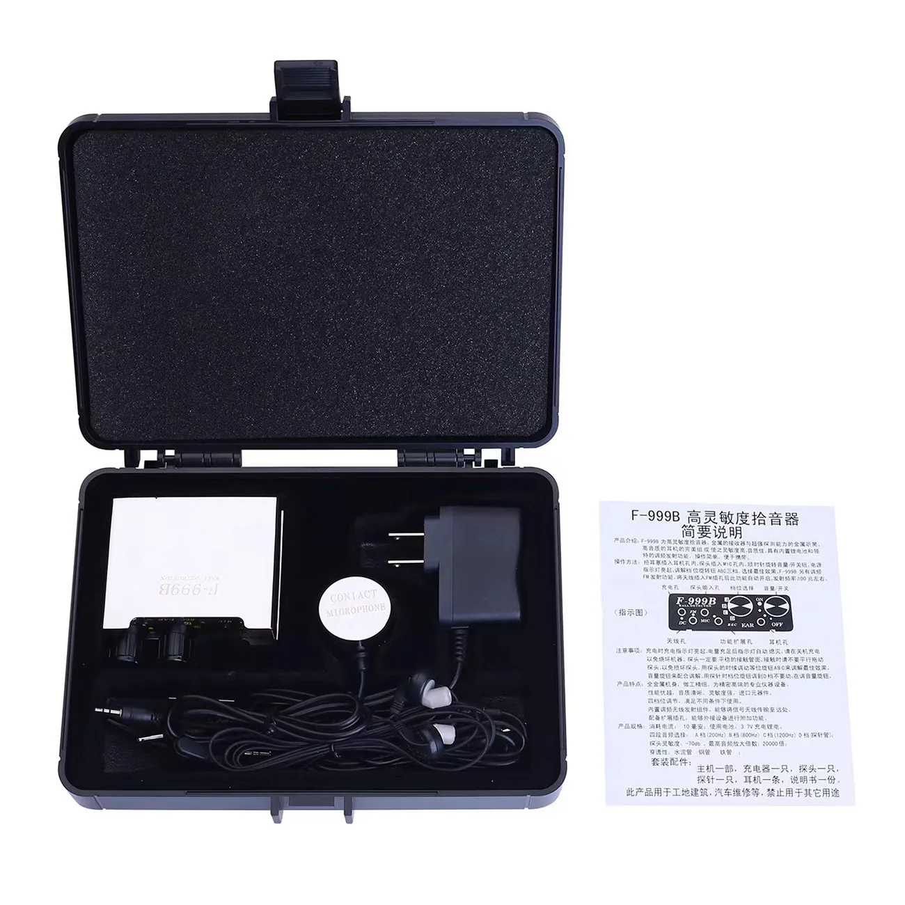 Tools F999B Leaking Water Leak Detector Household Wall Leaking Pickup Leak Detector EU Plug