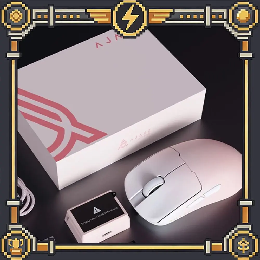 AJAZZ AJ159 V2 ULTRA Mouse Tri-mode Wireless PAW3955 Sensor Dual 8K Polling Charging Dock Lightweight Low Latency Gaming Mouse