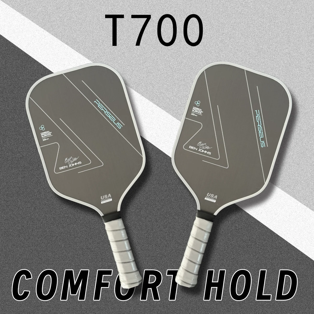 

Теннисная ракетка для пиклбола BEN JOHNS T700 из углеродного волокна, с карбоновой фрикционной поверхностью, 16-мм полимерным сотовым сердечником, для усиленной мощности, вращения и контроля