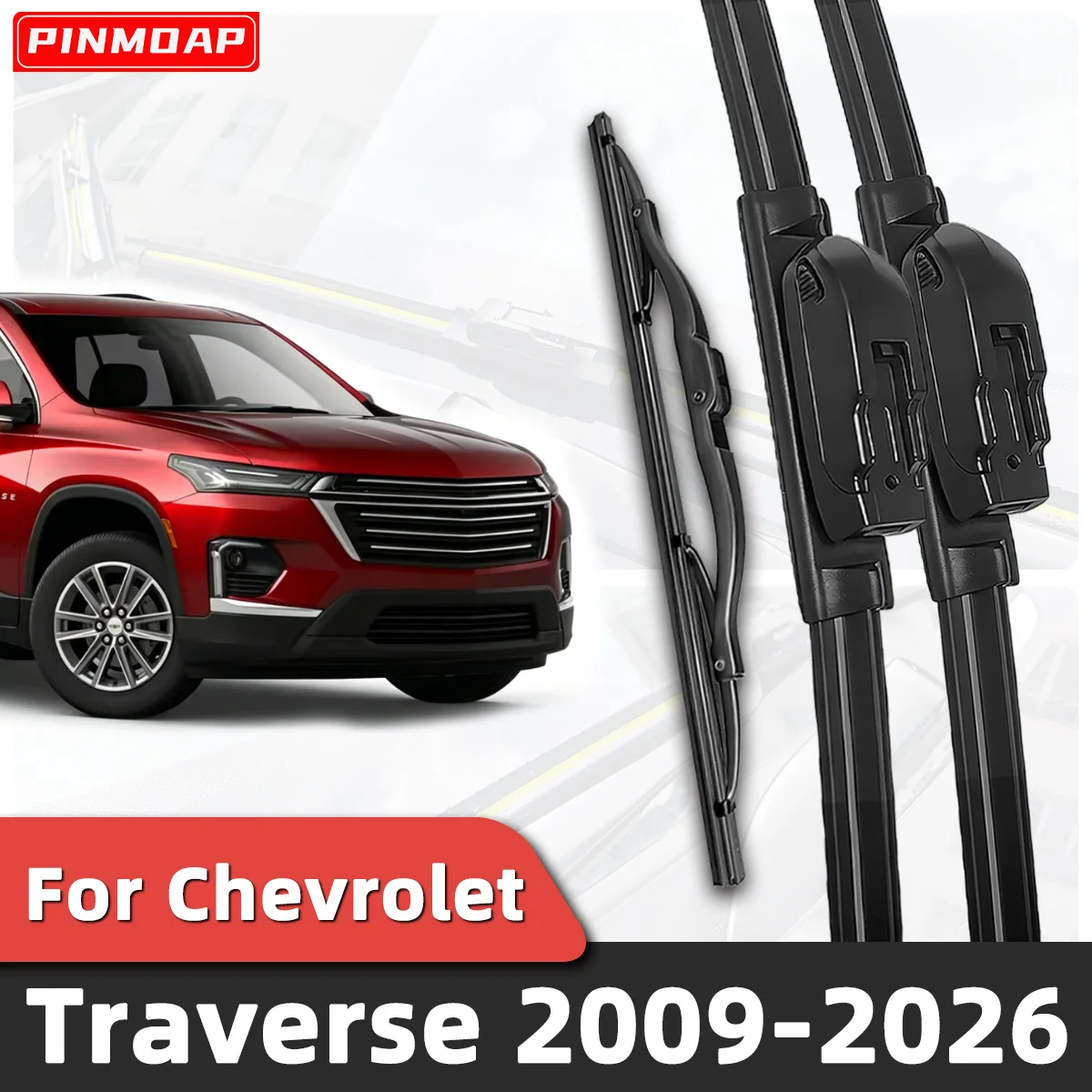 PINMOAP - Juego de 3 Limpiaparabrisas para Chevrolet Traverse 2009-2026, Accesorios para Ventanas de Automóviles 2025 2024 2023