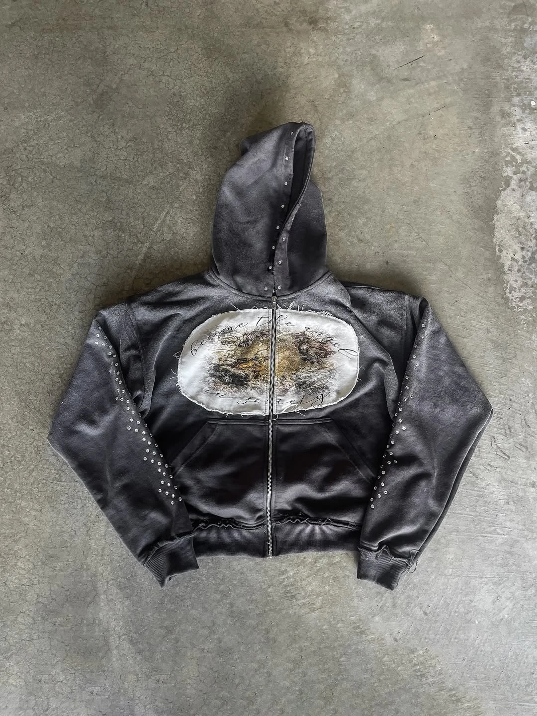 Cárdigan con cremallera Retro americano para hombre, Sudadera con capucha, parche para planchar y2k, moda urbana, pantalones de baile callejero informales OOTD, otoño e invierno
