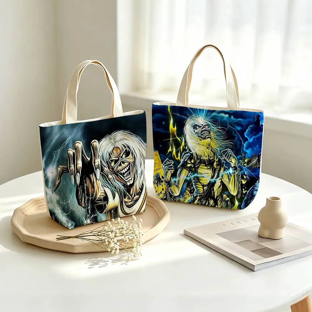COOK Band H-Iron Maiden-W   Printed Canvas Tote Bag Shoulder Bag Commuter Mommy Shopping Bag