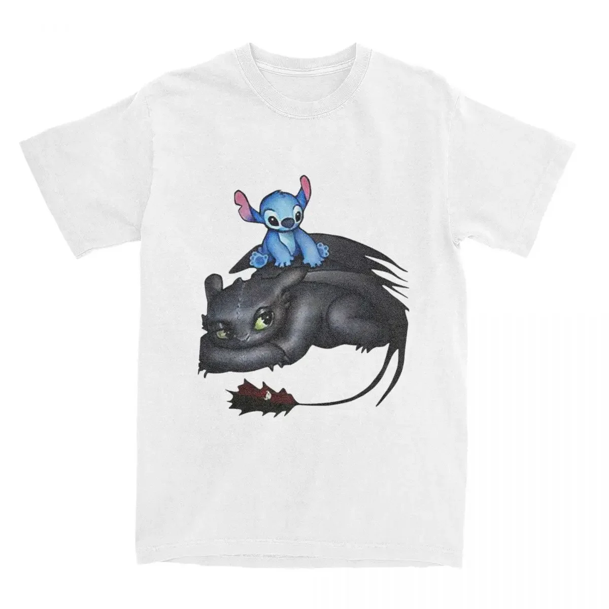 New fashion heavyweight  Sitting On Toothless for Men Crazy Pure Cotton Tees O Neck Short Sleeve T Shirts Summer Clothing